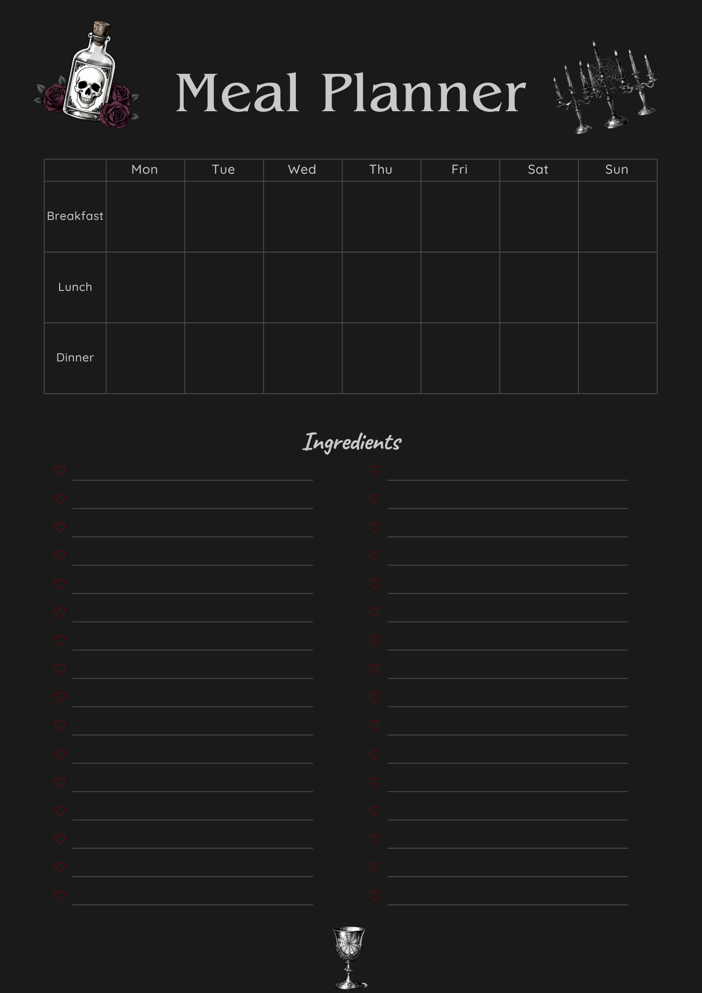 Gothic planner