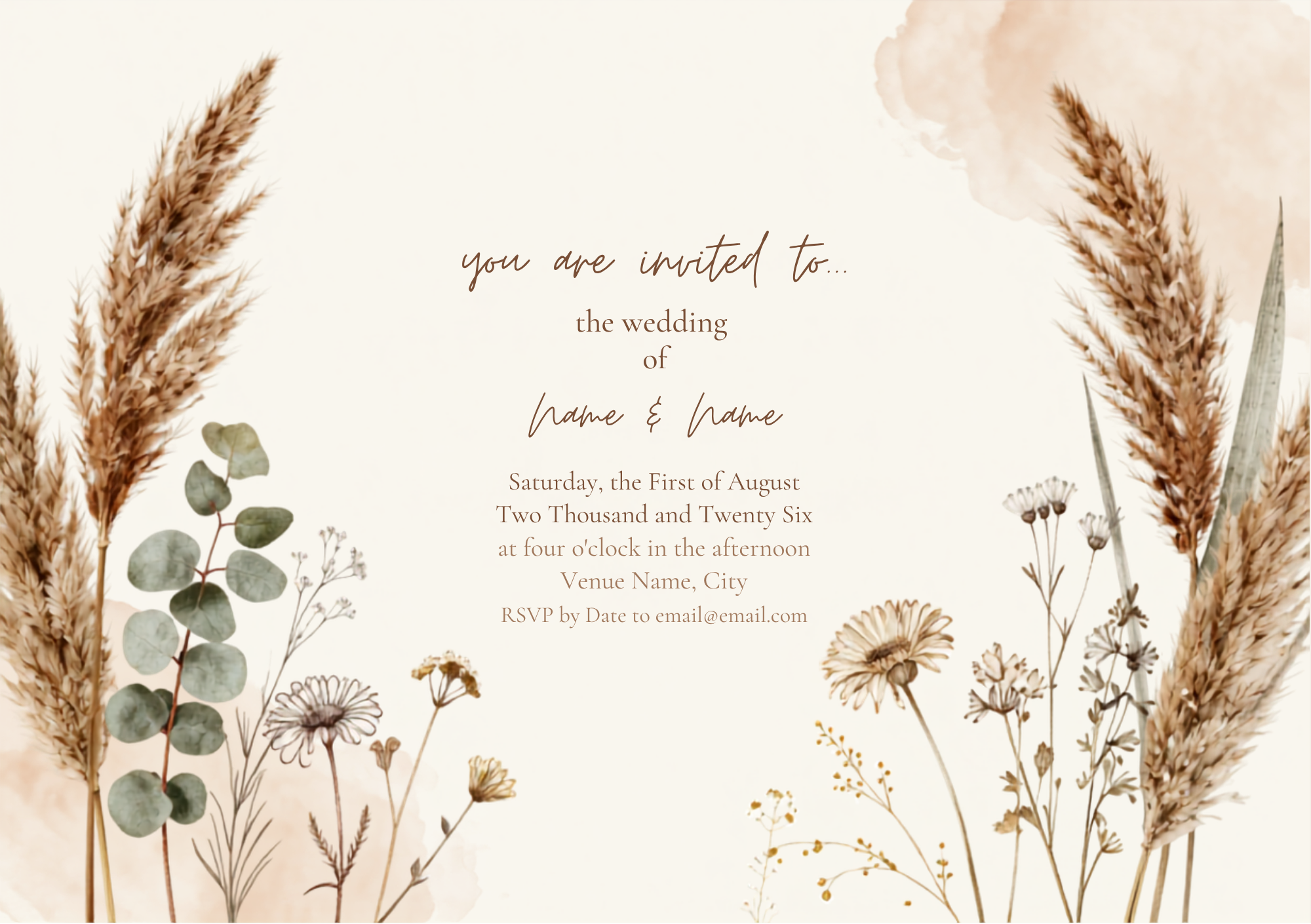 boho wedding invite