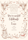 Country Wedding Invitation Template – Rustic Floral Design